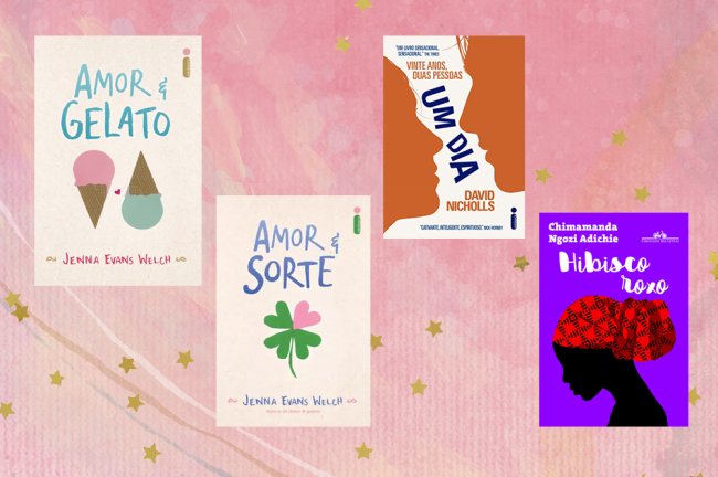 livros-para-viajar-sem-sair-de-casa-2jpg Amor & Gelato; Amor & Sorte; Um Dia; Hibisco Roxo