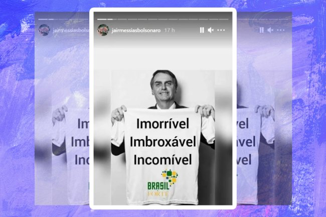 Em meio a atos de impeachment e pandemia, Bolsonaro diz que é “imbroxável” Bolsonaro segurança uma camiseta com as palavras