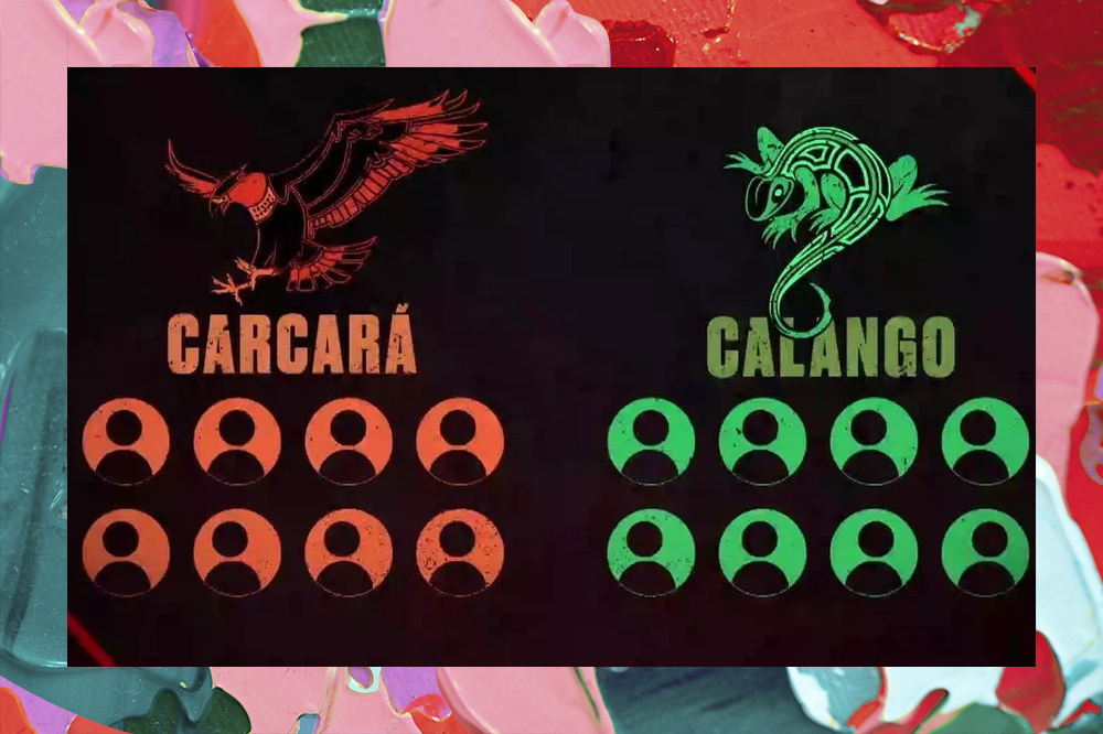 Imagem com o logo da equipe Carcará na esquerda e o logo da equipe Calango na direita