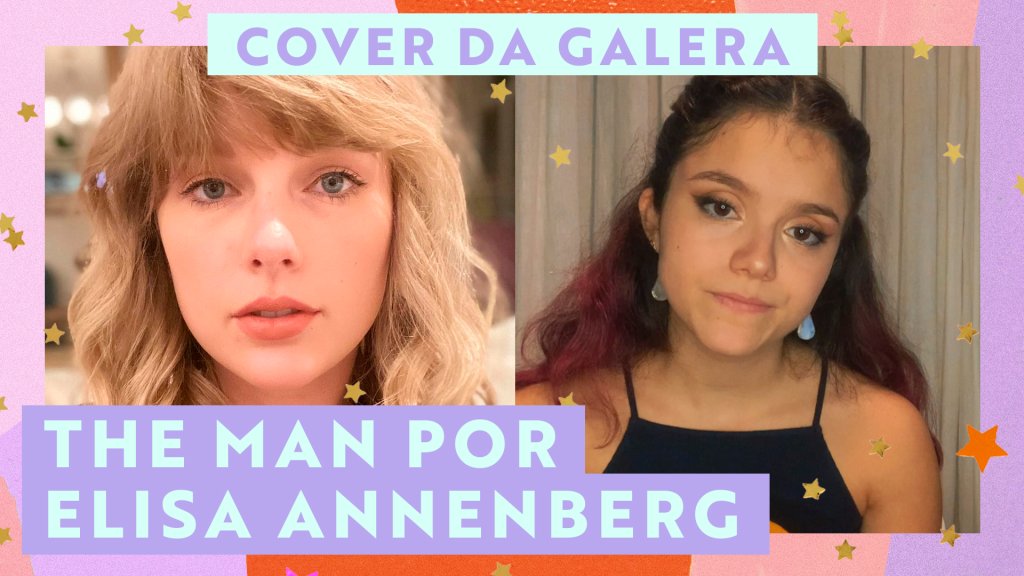 Montagem com duas imagens. À esquerda, Elisa Paglia, da Galera CH. À direita, a cantora Taylor Swift.