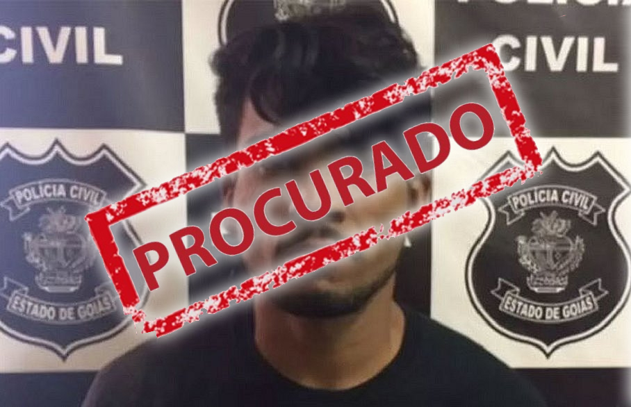Imagem do serial killer de Brasília com o escrito de procurado. Ele é negro e tem o cabelo liso e bigode