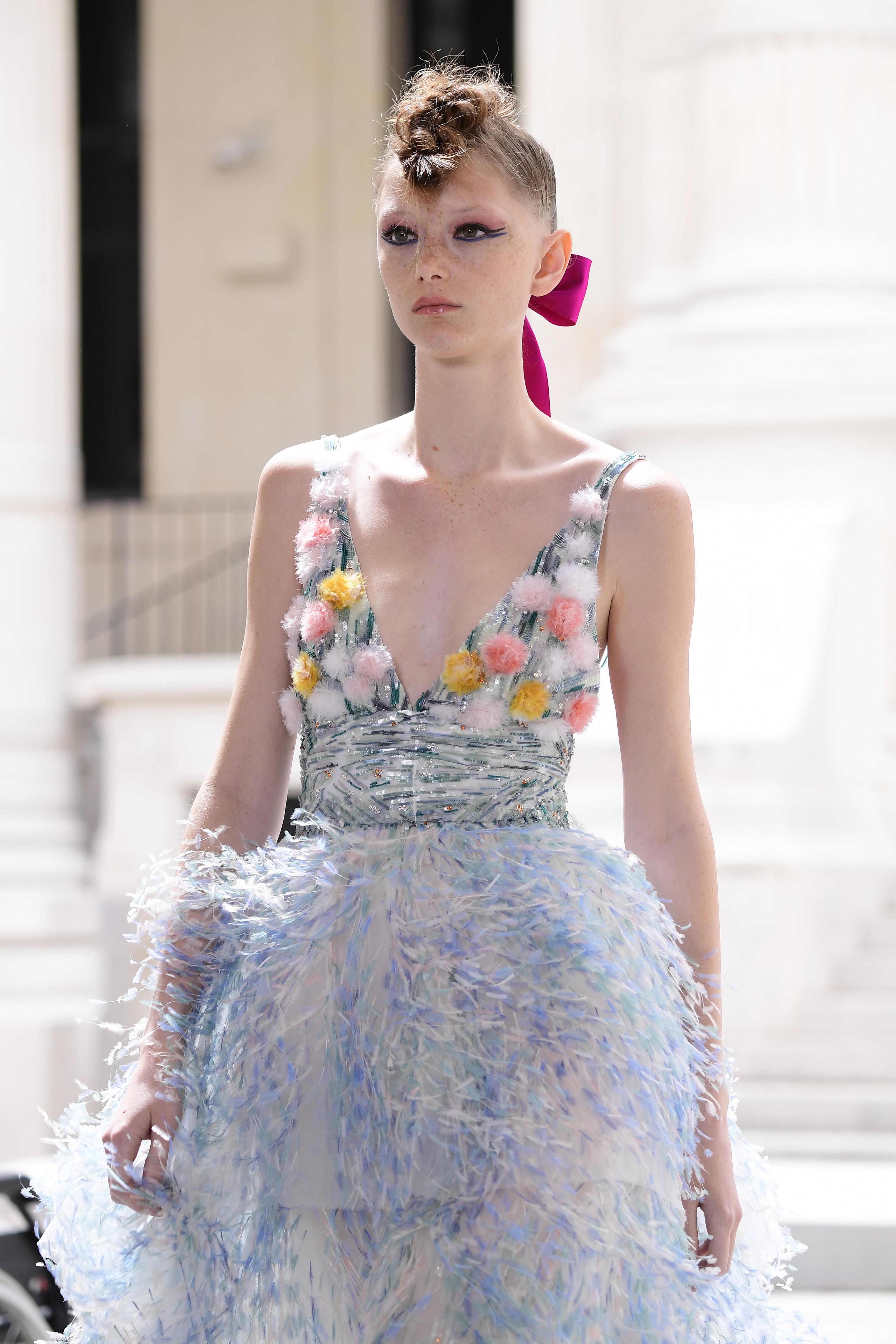 A model walks the runway during the Chanel Couture Haute Couture