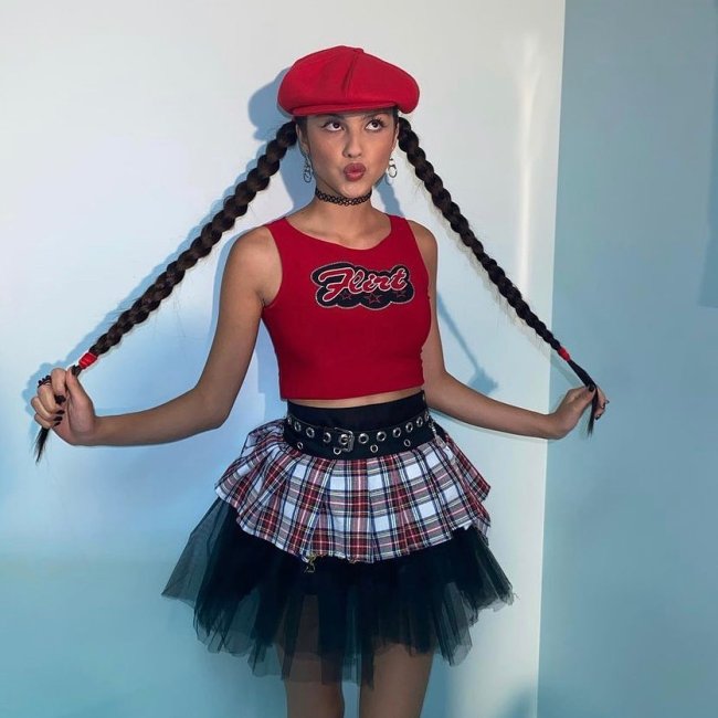 Olivia Rodrigo Channels Britney Spears in a Plaid Skirt