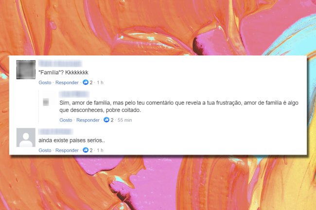 Ser lésbica garantiu a essas mulheres prisão, exílio e o pior do mundo Print de comentários dizendo que famílias homossexuais não são normais