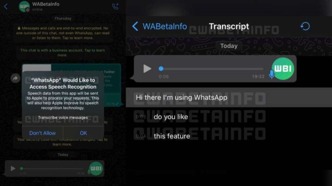 Tela que aparecerá para os usuários quando a novidade for lançada Duas telas de conversa no Whatsapp