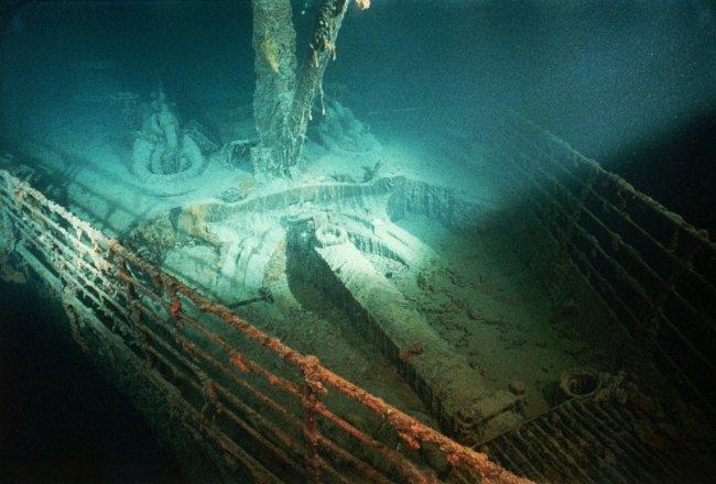 Titanic Um dos registros mais recentes de como está a proa do Titanic