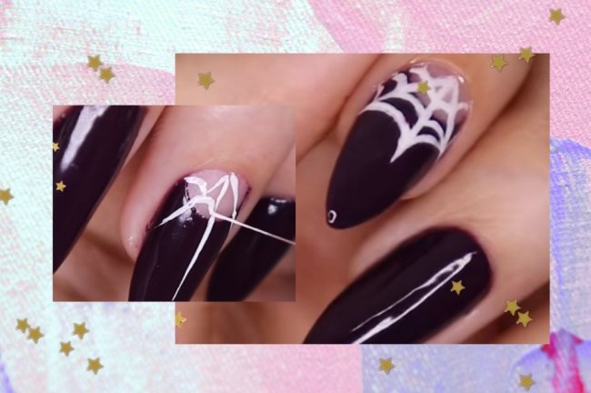 Nail art Foto com foco nas unhas e com borda colorida.