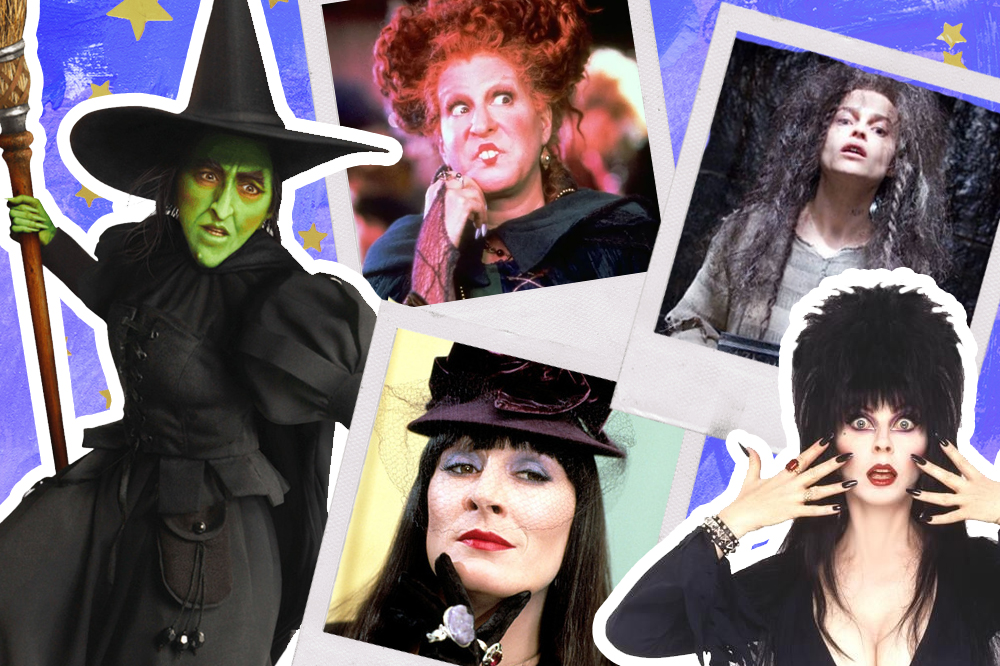 Colagem com a fotos de várias bruxas das trevas, como a Belatriz Lestrange, de Harry Potter, e a Bruxa Má do Oeste, de O Mágico de Oz
