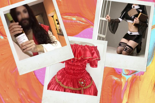 “Fantasias” que não são (mais) admissíveis serem usadas em festas Pessoas vestidas de Jesus, pombagira e freira sexy