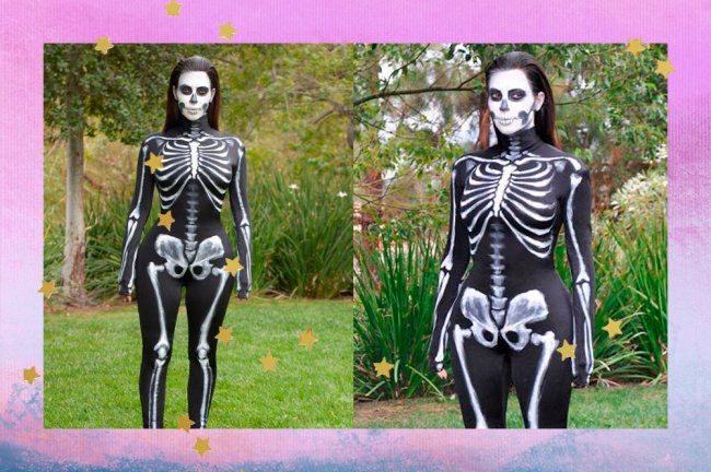 Kim Kardashian de esqueleto