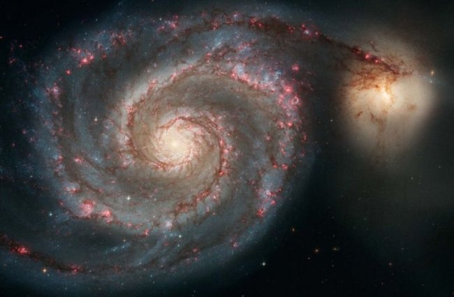 Ilustração da galáxia Messier 51, localizada a 28 milhões de anos-luz