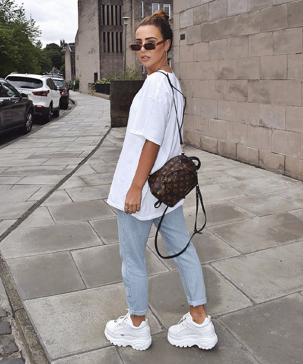 Fujin 2021 Tênis Plataforma Robusta de Luxo Nova Mulher' Tênis Feminino  Branco Calçados Casuais das Mulheres de Conforto Sola Grossa Tênis \u003e  Sapatos femininos / Requinteturquesa.pt
