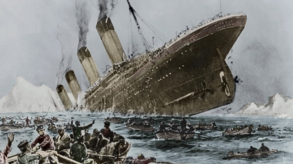 Ilustração do naufrágio do Titanic