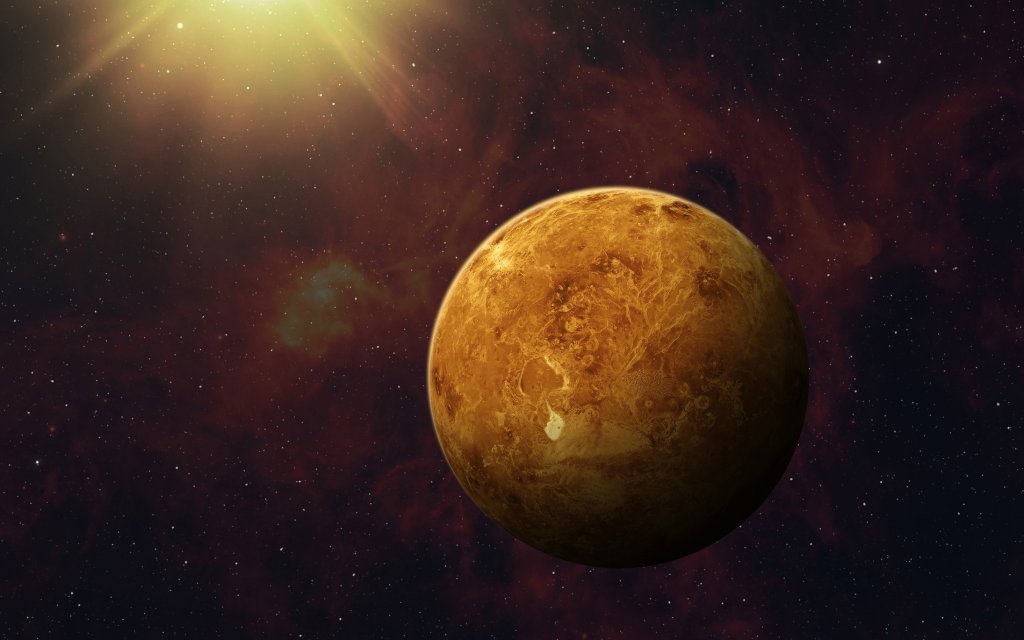 Foto do planeta Vênus visto do espaço