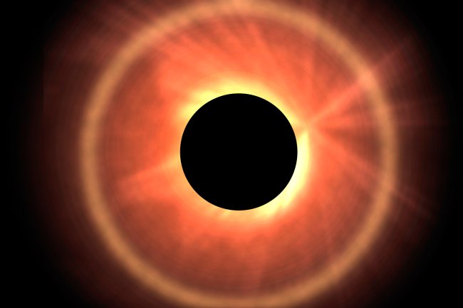 Imagem do Sol sendo coberto durante um eclipse