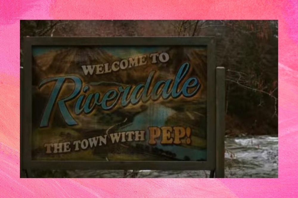 Placa de entrada da cidade de Riverdale.