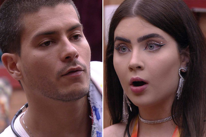Arthur Aguiar e Jade Picon conversam no Big Brother Brasil 22