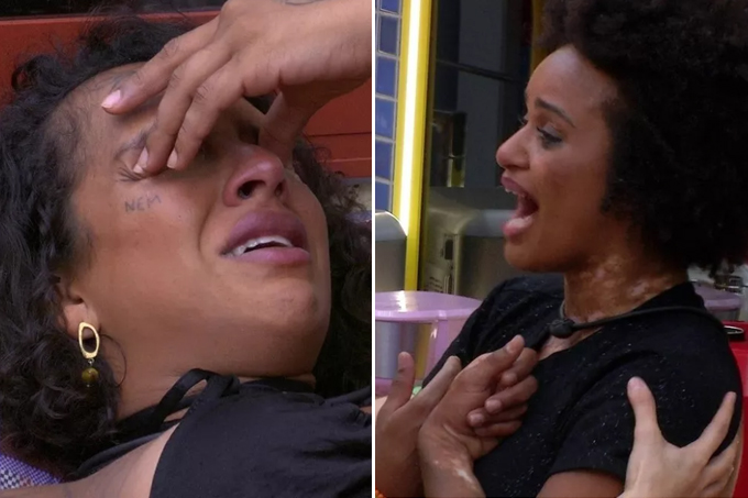 Lina e Natália durante briga no Big Brother Brasil 22