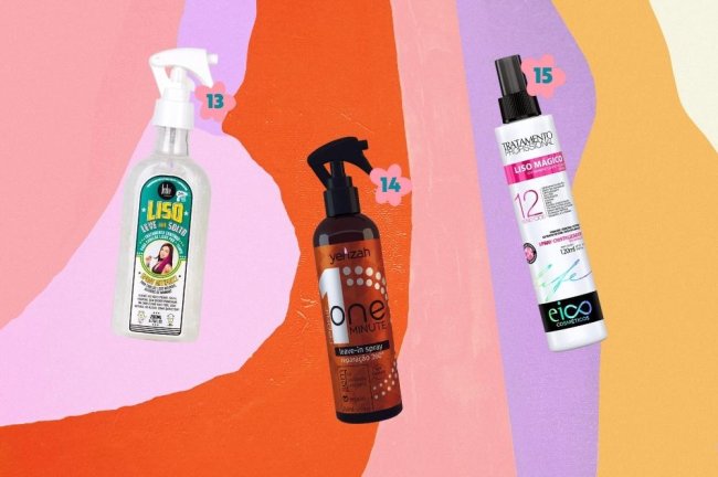 protetor-termico-spray Montagem com o fundo colorido e 3 opções de sprays capilares com proteção térmica.