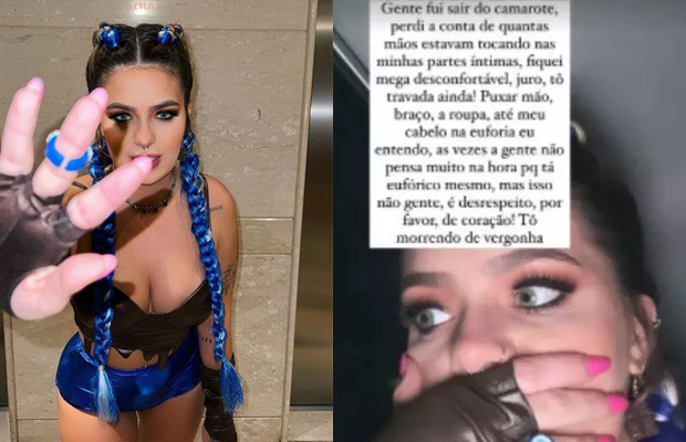 Fotos da Viih Tube produzida para o Carnaval 2022 com uma roupa que remete ao chocolate Bis