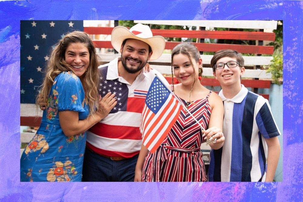 Elenco de "Partiu América" posando para foto