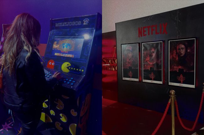 Cenários de Stranger Things no evento da Netflix