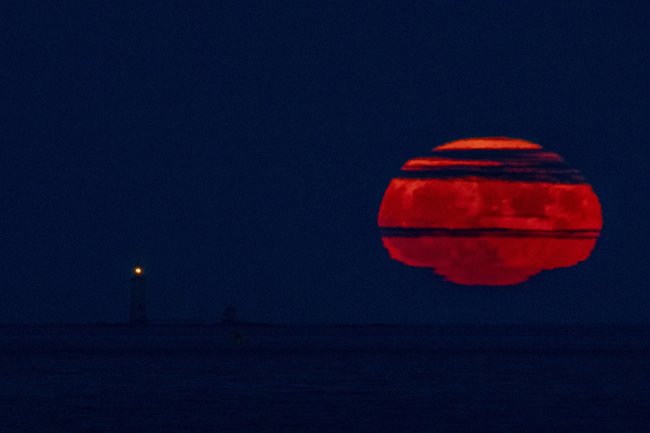 Superlua em Revere, Massachusetts, nos EUA