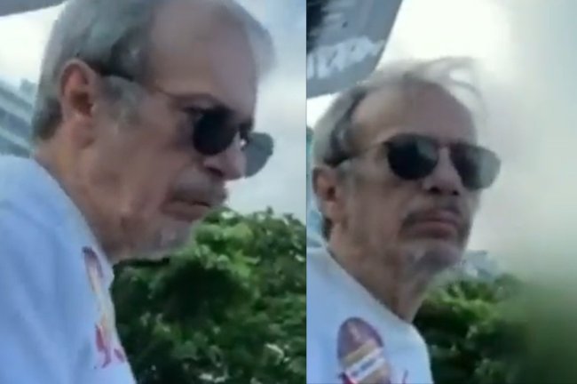 “Adoro mulher nova”: juiz de 62 anos preso por importunação sexual é solto pela Justiça Prints de um homem respondendo sobre ter assediado uma mulher. Ele tem por volta de 60 anos, cabelo e barba brancos, e usa óculos escuros