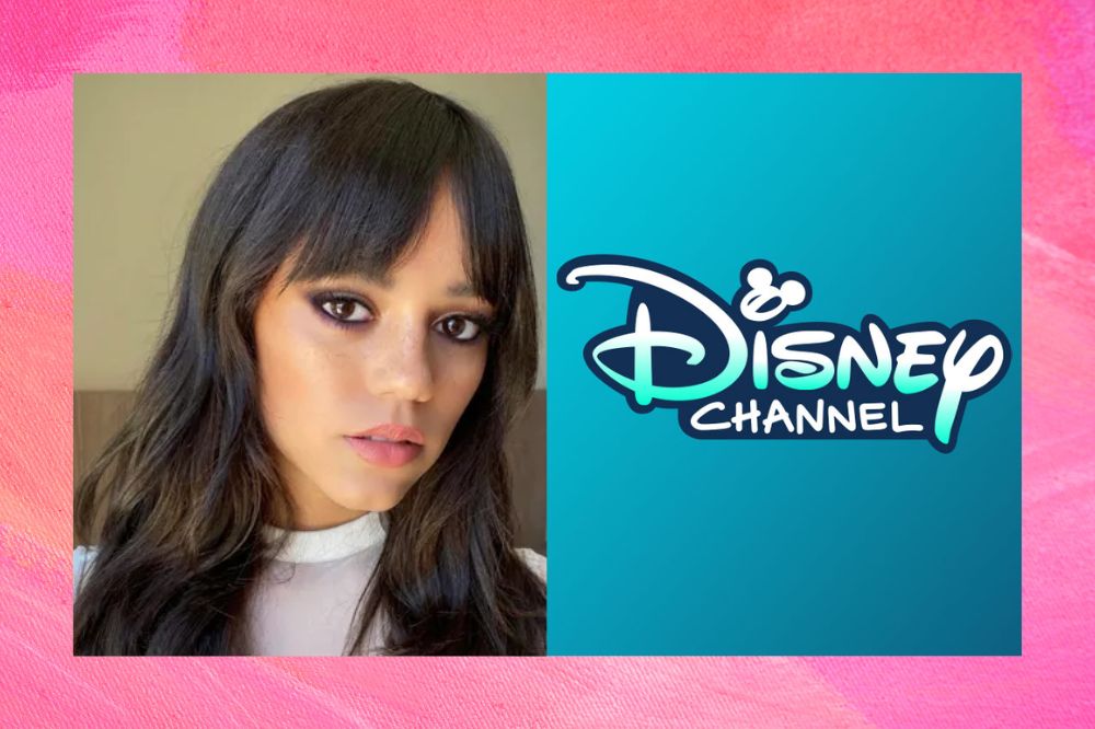 Jenna Ortega e logo do Disney Channel
