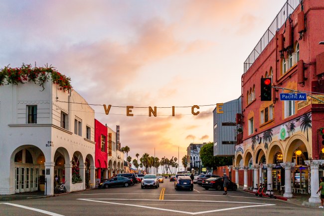 Entrada de Venice, um dos lugares mais legais de LA