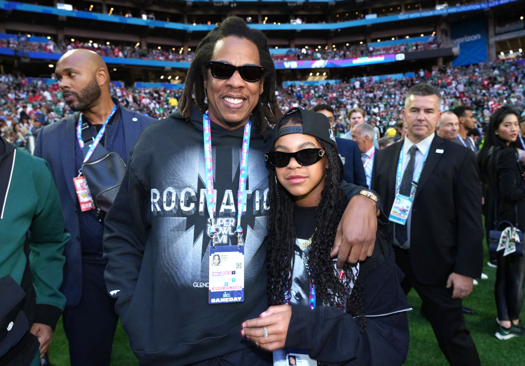 Jay-Z e Blue Ivy Carter no Super Bowl 2023