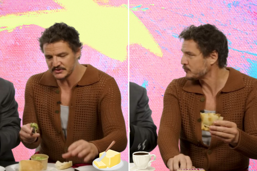 ator aparece comendo pão