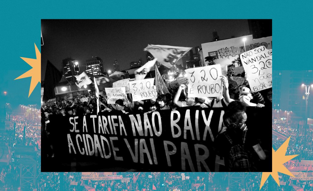 Manifestação sobre tarifa zero em São Paulo