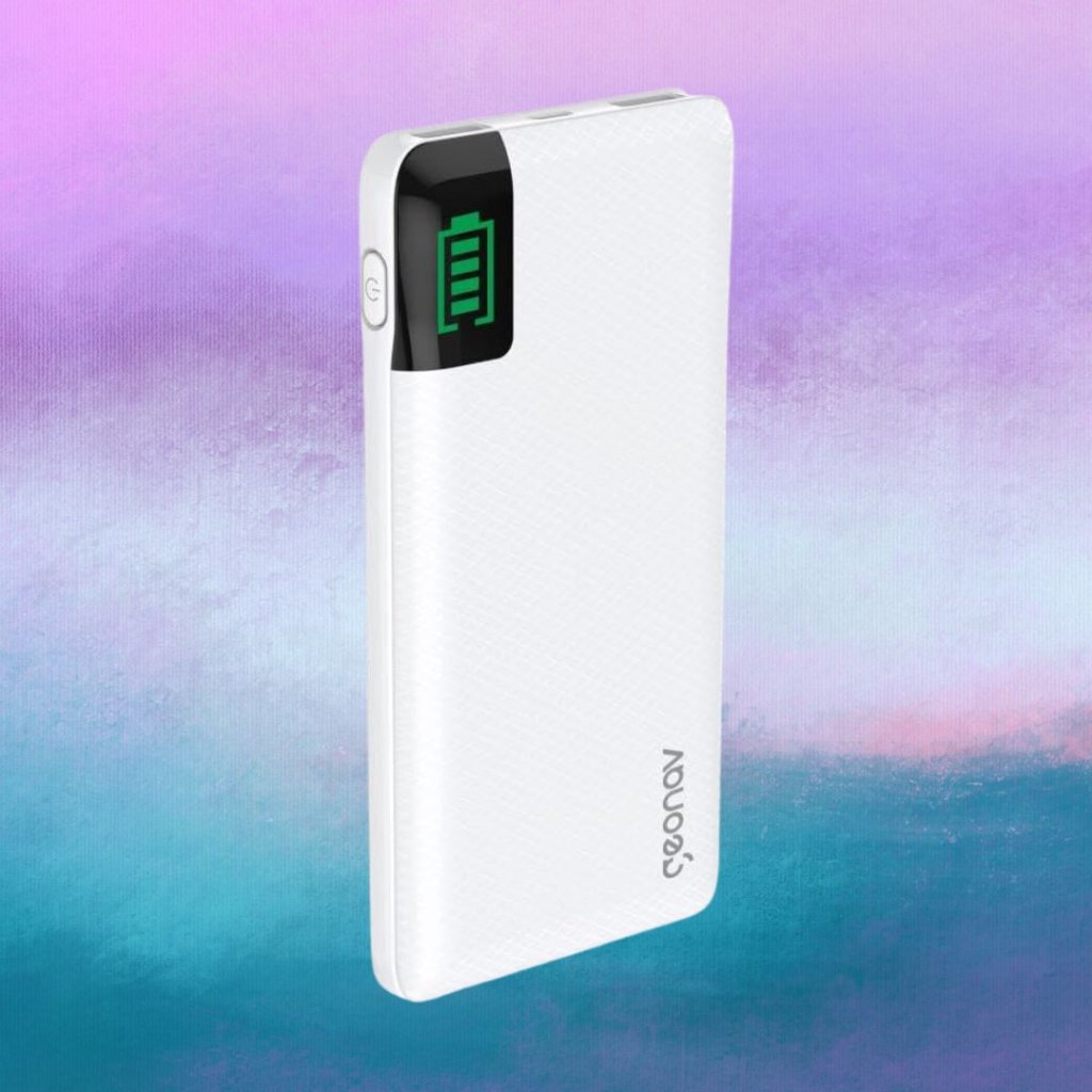 Geonav Carregador Portátil Universal 10.000mAh, 2 portas USB + 1 porta USB-C, Led Indicador de bateria