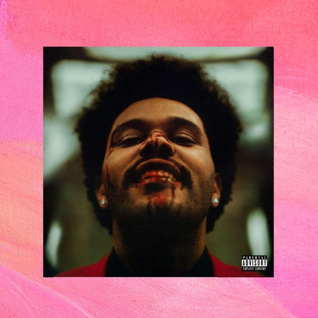 Capa do álbum After Hours de The Weeknd. Fundo rosa