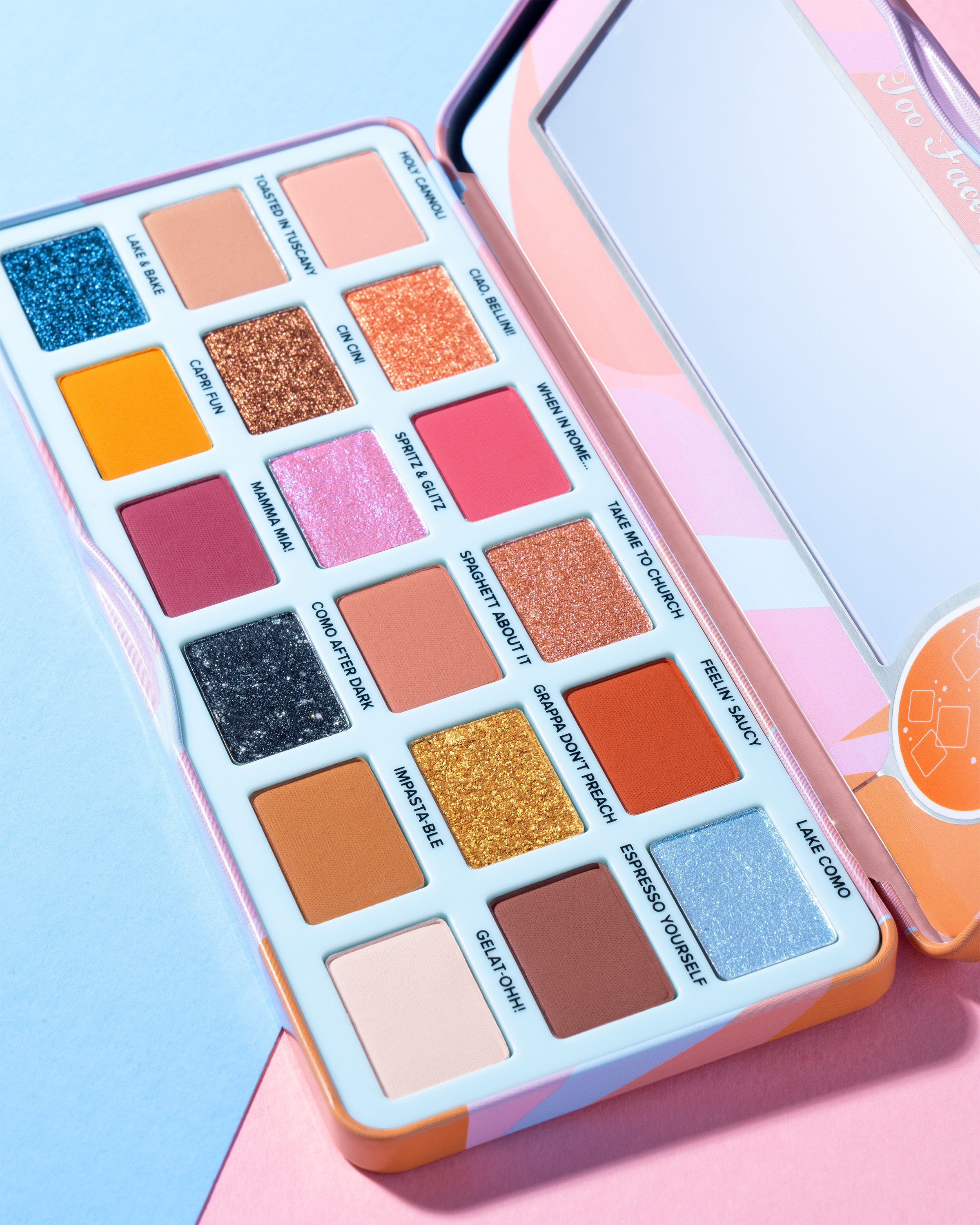 paleta-italian-spritz-too-faced-01 Paleta de sombras Italian Spritz da Too Faced com 18 cores