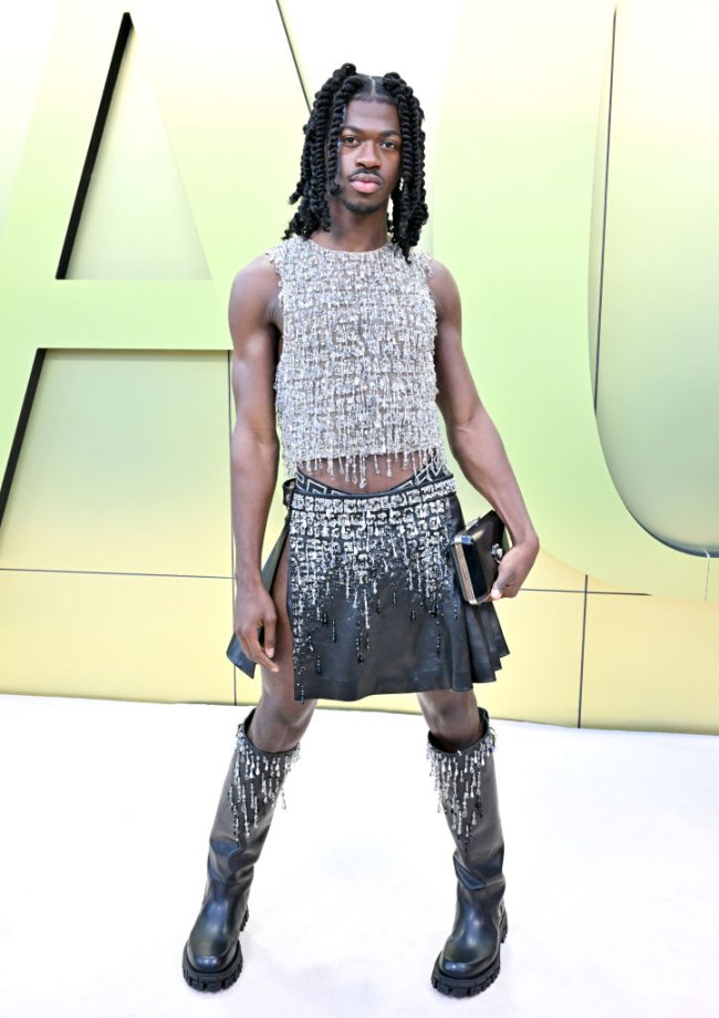 WEST HOLLYWOOD, CALIFORNIA - MARCH 09: Lil Nas X attends the Versace FW23 Show at Pacific Design Center on March 09, 2023 in West Hollywood, California. (Photo by Axelle/Bauer-Griffin/FilmMagic)