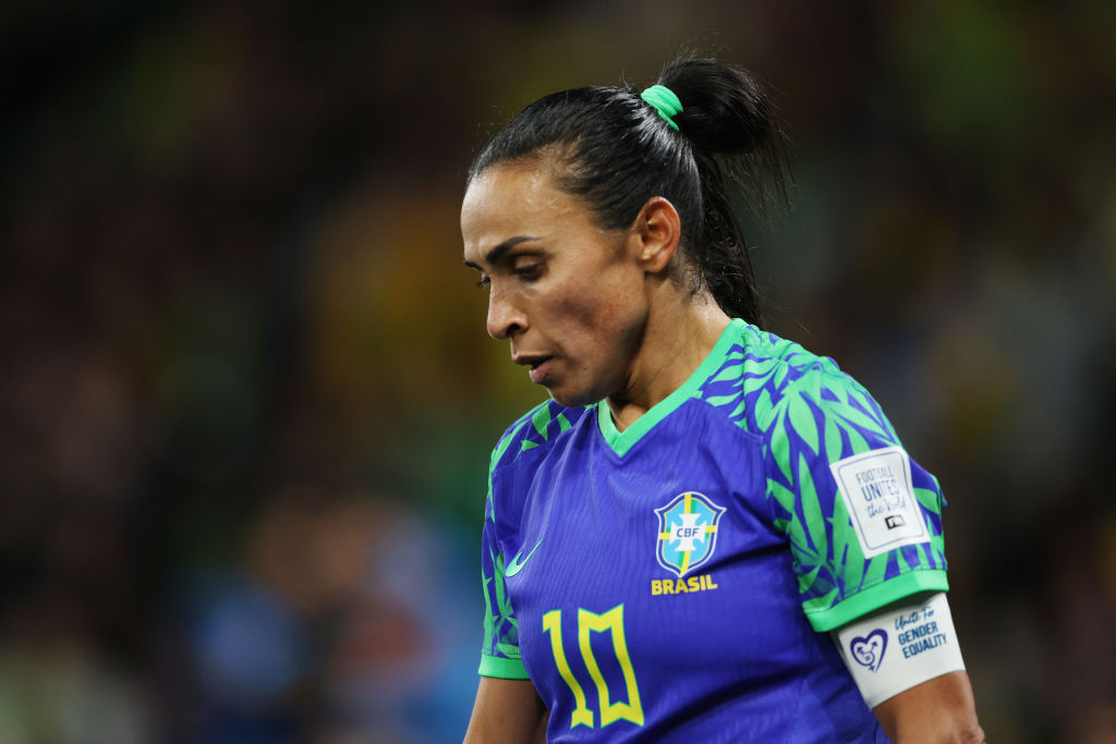 Marta em jogo da Copa do Mundo Feminina contra a Jamaica