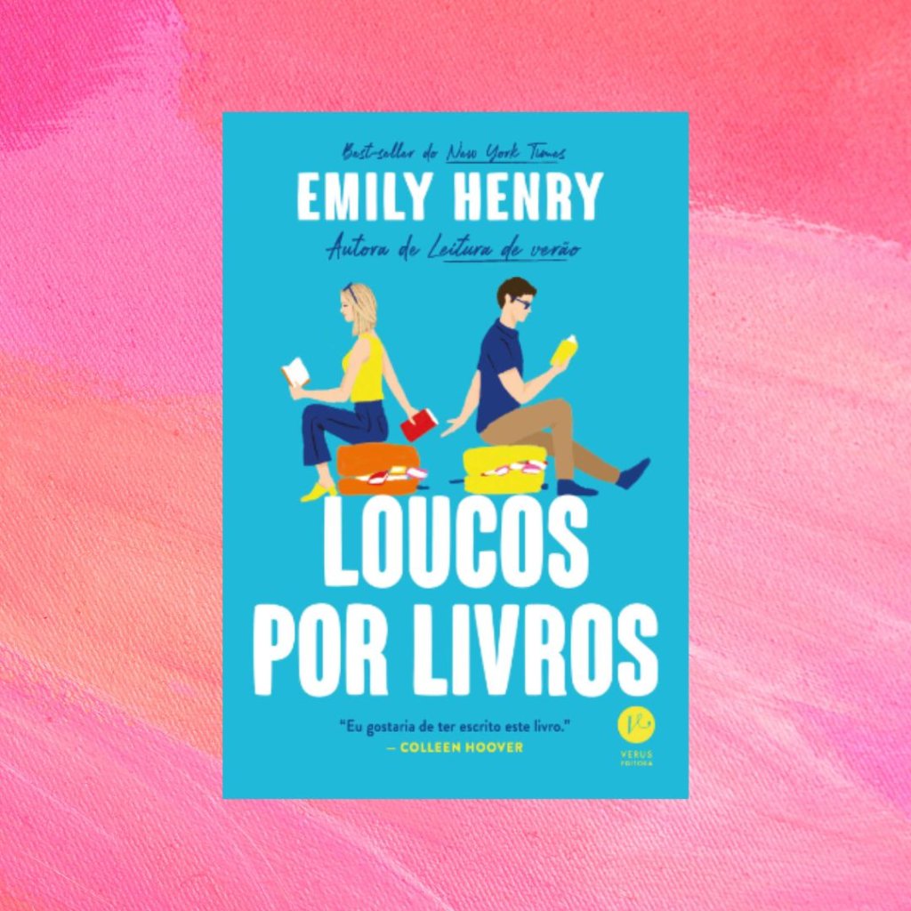 Capa do livro Loucos por Livros. Fundo rosa.