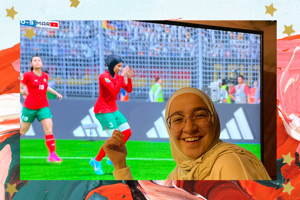 Menina usando hijab se emociona ao ver jogadora de futebol com véu