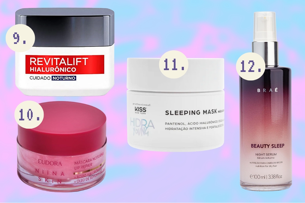 Produtos de beleza para cuidados noturnos