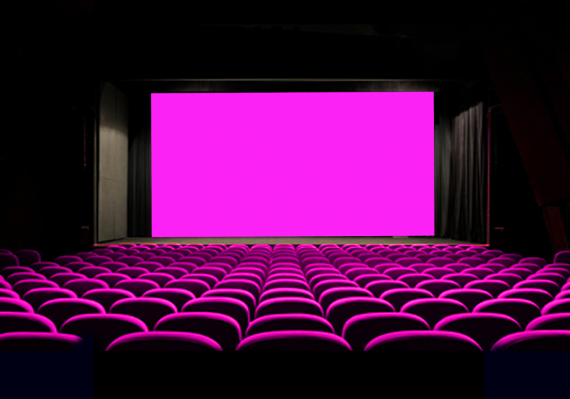 sala de cinema toda rosa choque