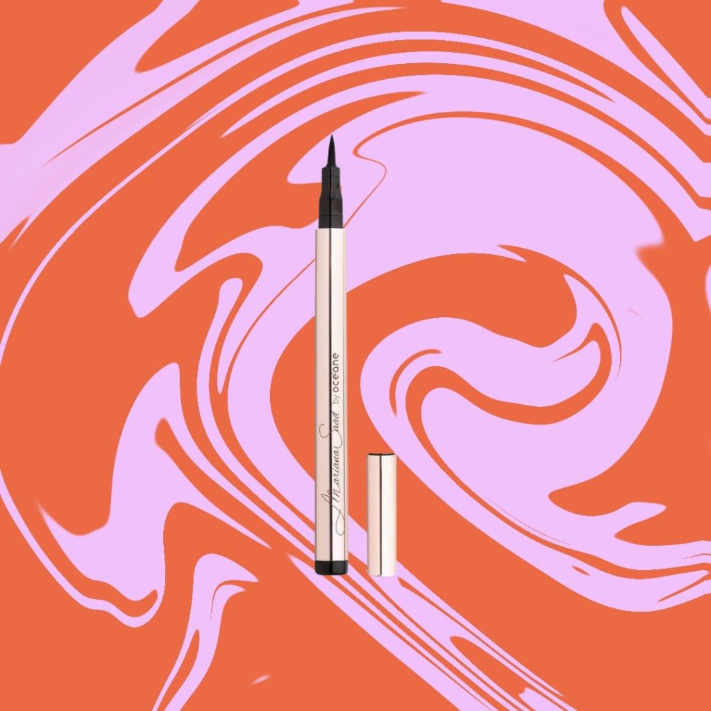 kit (9) Lápis de olho colorido em fundo nas cores rosa e laranja