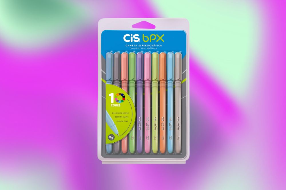 kit de canetas esferográficas em cores pastéis