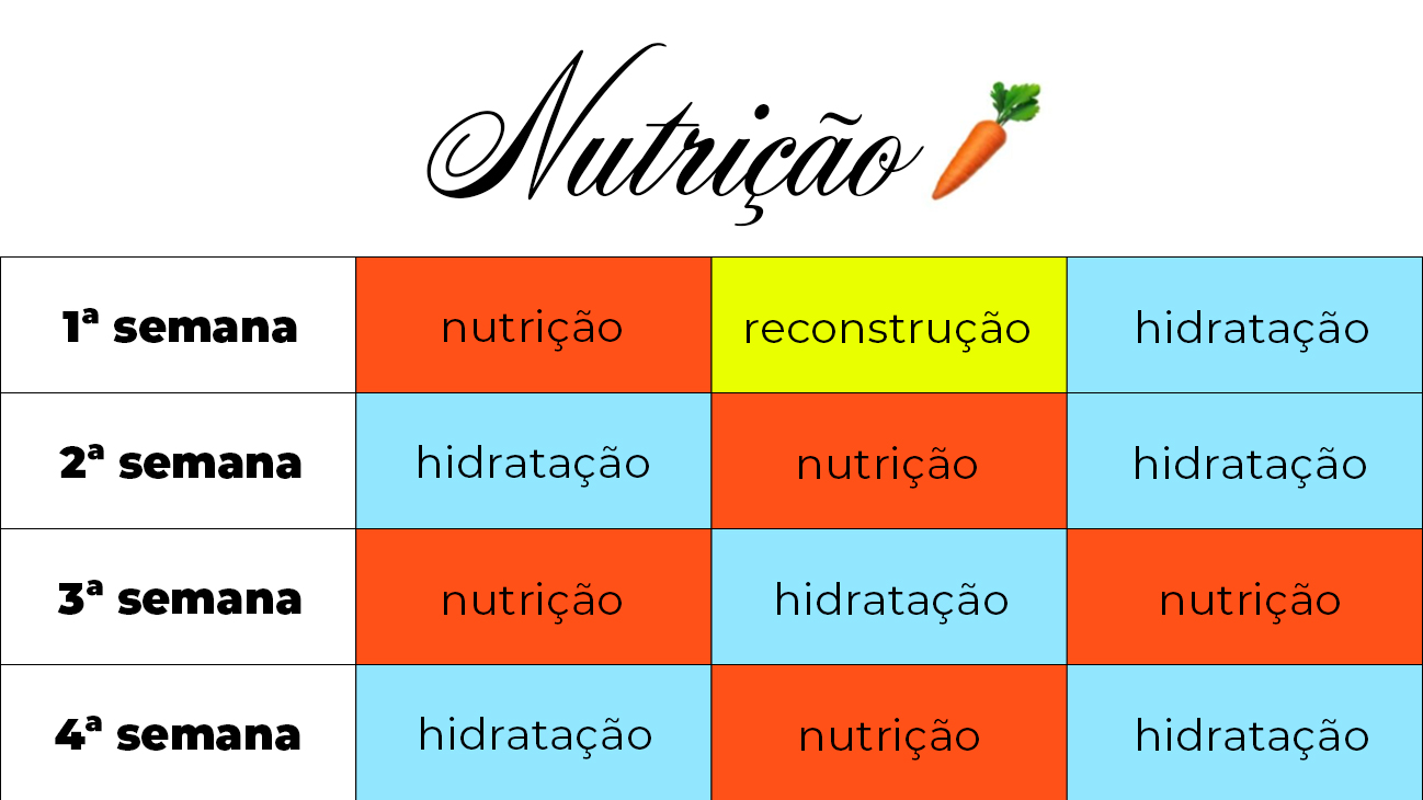 Etapa de nutrição do cronograma capilar