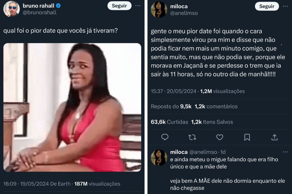 Print do Twitter da trend do pior date.