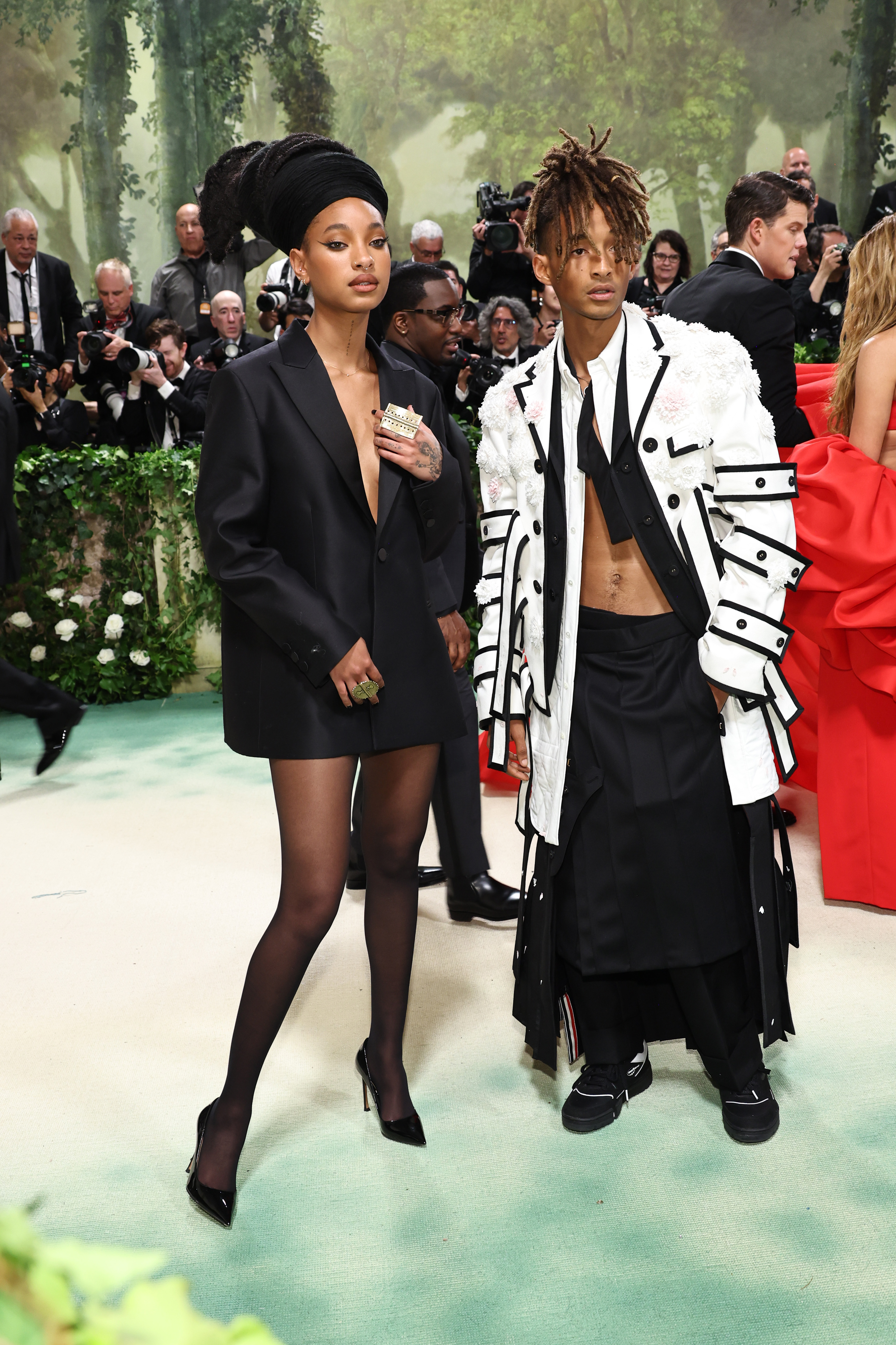 NEW YORK, NEW YORK - MAY 06: (L-R) Willow Smith and Jaden Smith attend The 2024 Met Gala Celebrating 