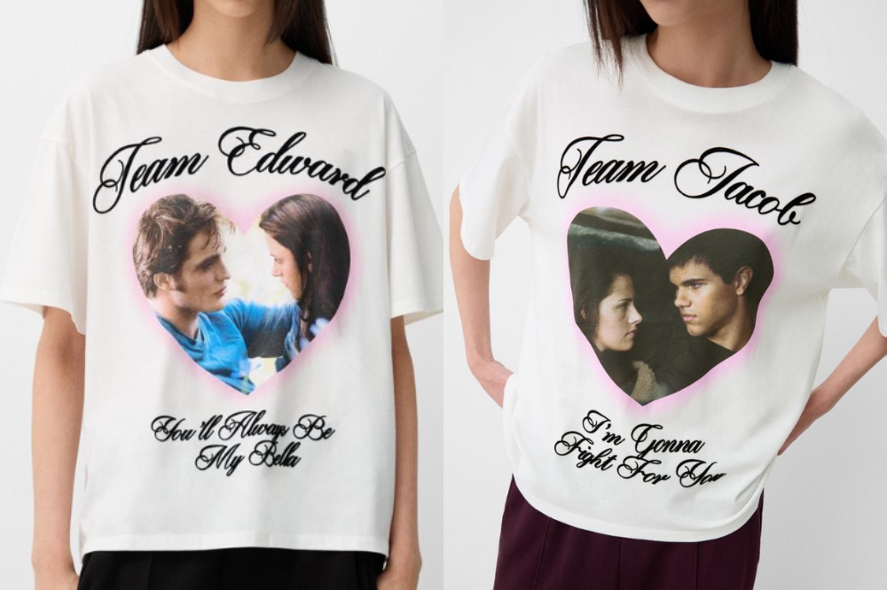 Camisetas 'Team Edward' e 'Team Jacob' da coleção da Bershka inspirada em Crepúsculo