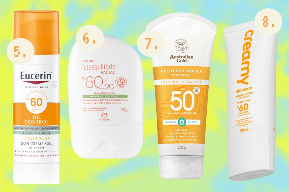 protetor-solar-gel-creme Opções diferentes de protetor solar