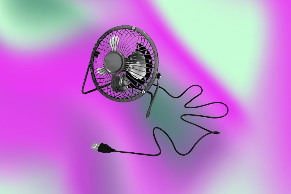 ventilador de mesa preto